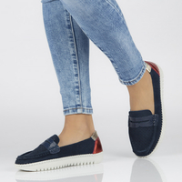 Leather shoes Filippo DP1413/20 NV navy blue