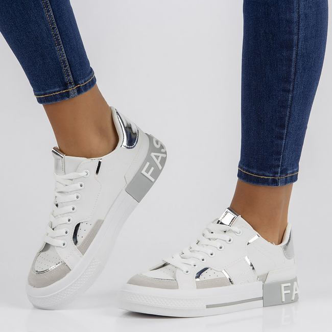 Sneakersy Filippo GG599 srebrne