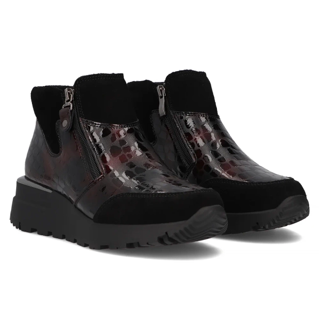 Leather ankle boots DBT6348/24 BG burgundy