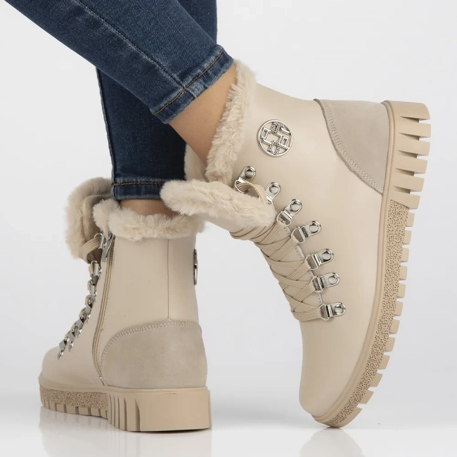 Leather ankle boots Filippo DBT6363/24 BE beige