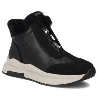 Skórzane botki na platformie Filippo DBT7177/25 BK czarne