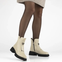 Leather ankle boots Filippo DBT7148/25 BE beige