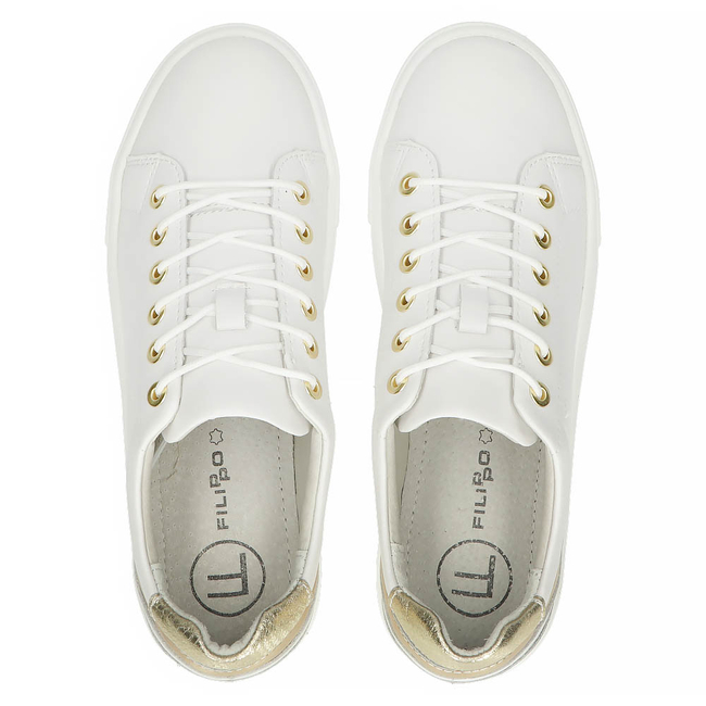 Leather shoes FILIPPO DP3530/22 WH białe