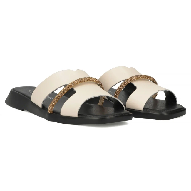 Leather flip-flops Filippo DK6878/25 BE beige
