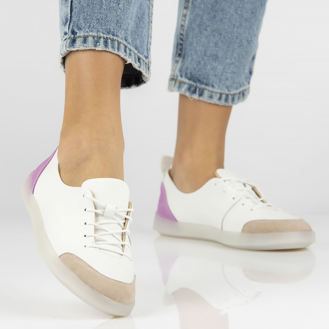 Skórzane półbuty Filippo N586 białe