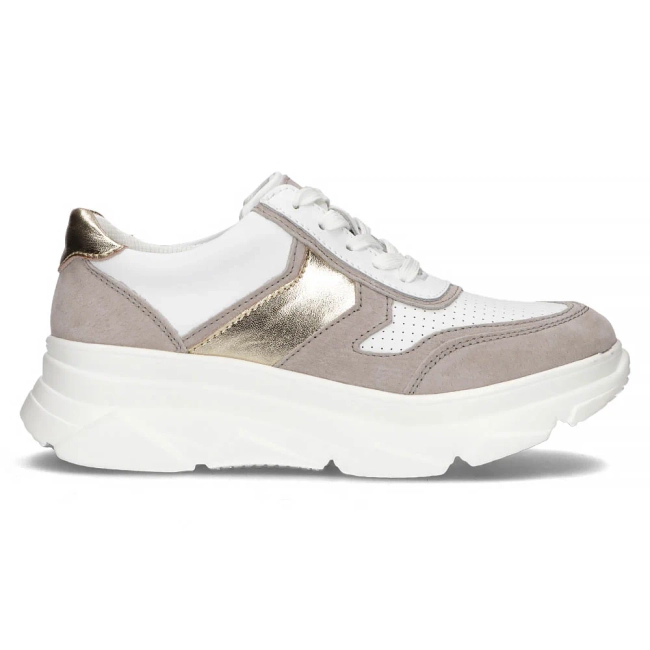 Leather Sneakers Filippo DP4579/24 WH GR white grey