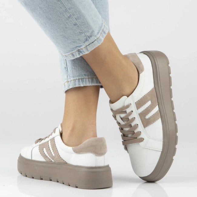 Skórzane sneakersy Filippo DP7515/26 WH BE białe