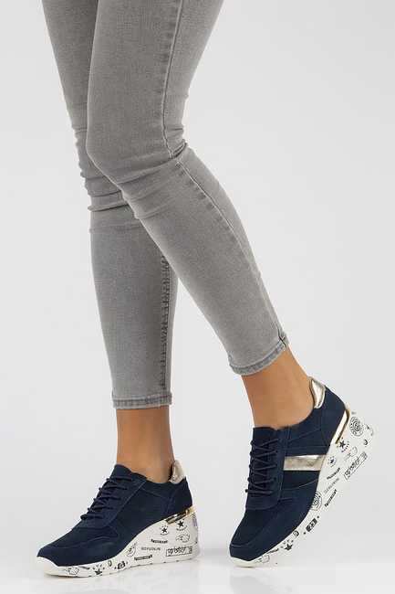 Leather Sneakers Filippo DP3550/22 NV navy