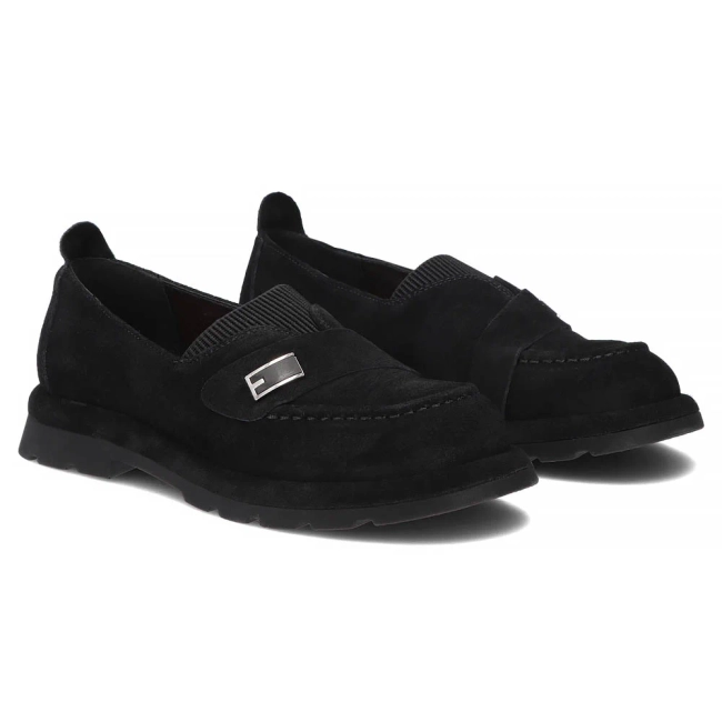Skórzane półbuty Filippo DP7947/26 BK czarne