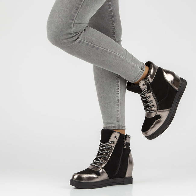 Leather ankle boots Filippo DBT3148/21 BK GN dark nickel