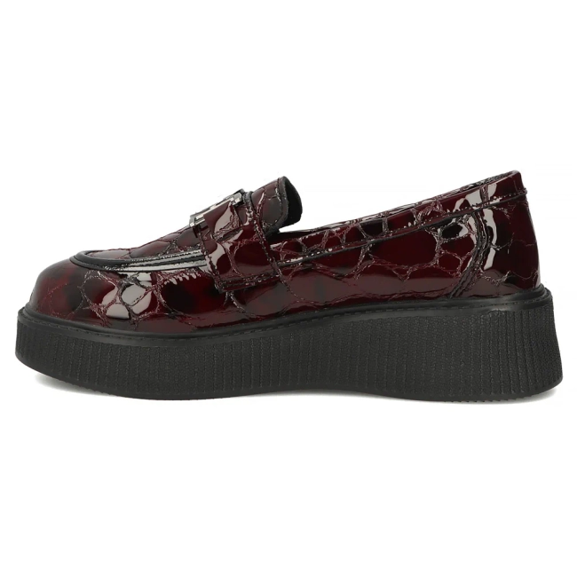 Leather platform shoes Filippo DP8294/26 BG burgundy