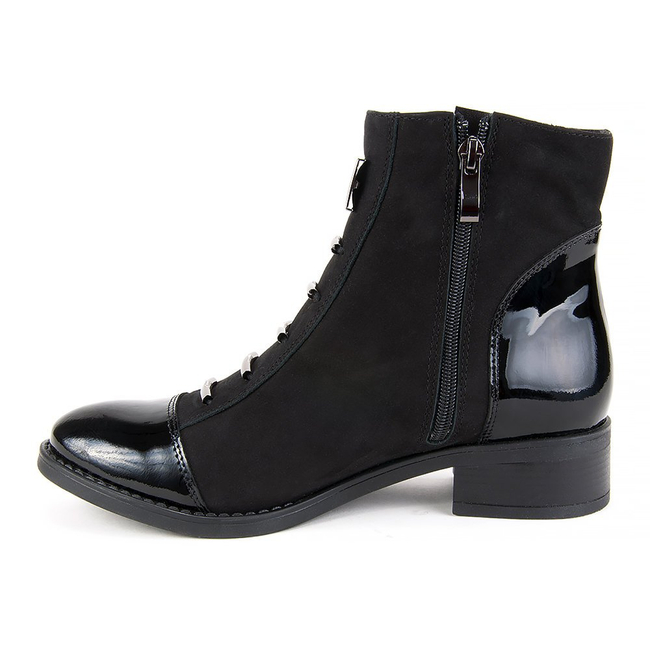 Ankle boots FILIPPO 457S Black nubuck + varnish