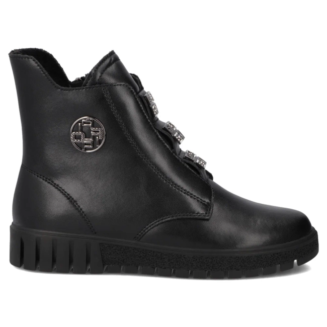 Skórzane botki Filippo DBT6360/25 BK czarne