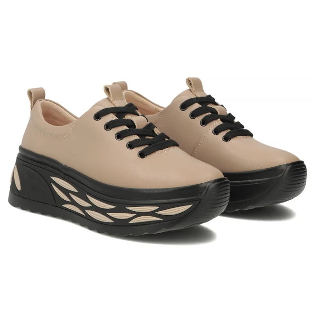 Skórzane sneakersy Filippo DP8006/26 TP taupe
