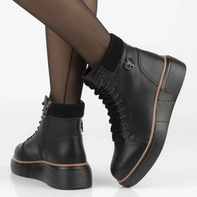 Leather ankle boots Filippo DBT7128/25 BK black