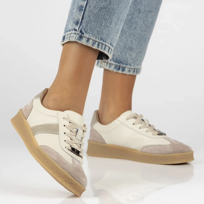 Skórzane sneakersy Filippo DP6799/25 BE GO beżowe