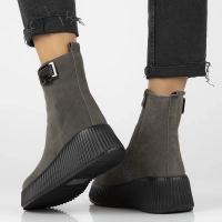 Leather ankle boots DBT6392/24 GR grey