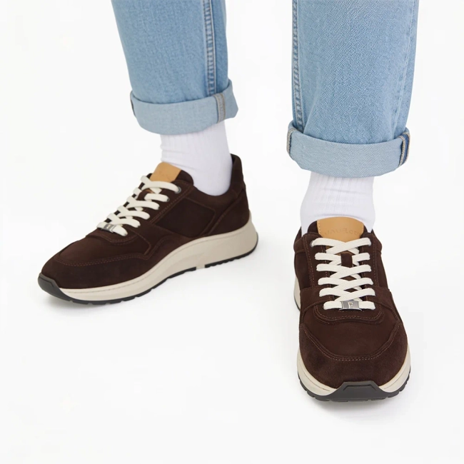 Skórzane sneakersy Filippo MP8275/26 D BR ciemnobrązowe