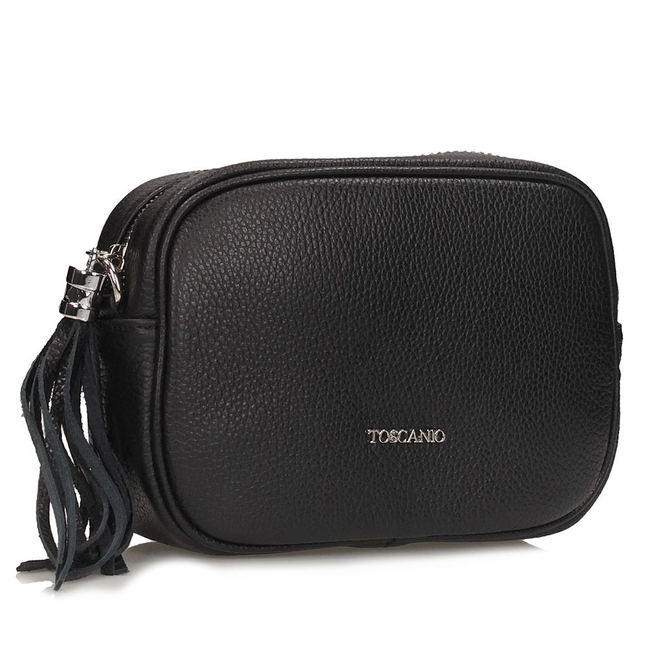 Handbag Toscanio Leather Messenger Bag E27 black