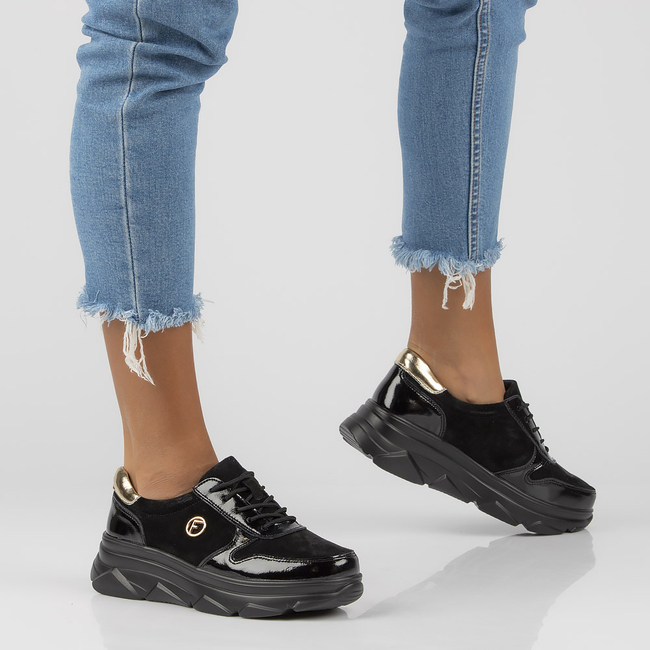 Leather Sneakers Filippo DP3185/21 BK black