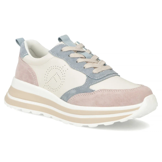Leather sneakers Filippo DP6787/25 BE BL beige blue