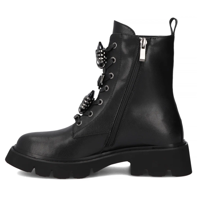 Skórzane botki Filippo DBT7308/25 BK czarne