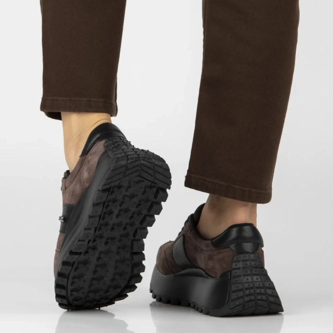 Skórzane sneakersy Filippo DP6785/26 D BR ciemnobrązowe