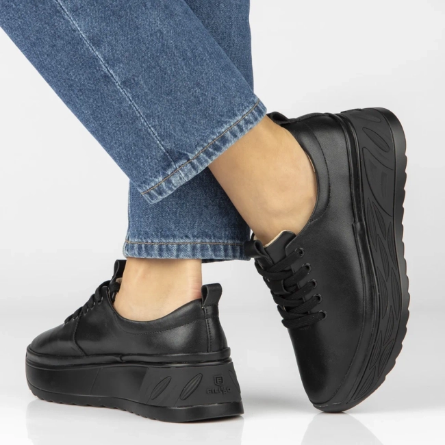 Skórzane sneakersy Filippo DP8006/26 BK czarne