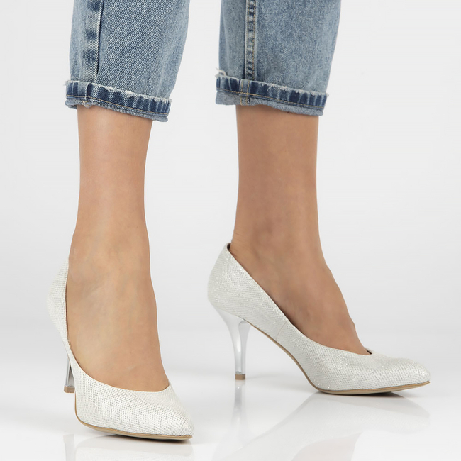 Leather pumps Filippo 2108 silver