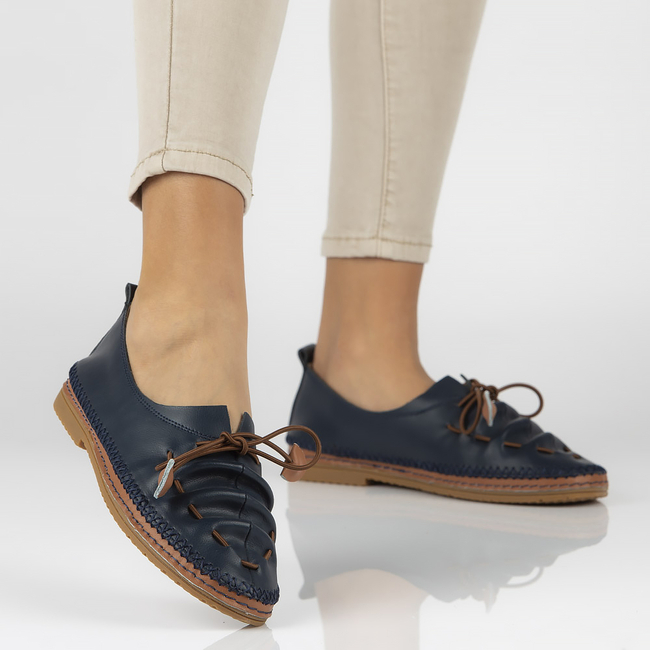 Leather shoes Filippo DP2058/21 NV navy blue