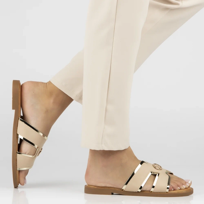 Klapki Filippo DK6921/25 BE beżowe