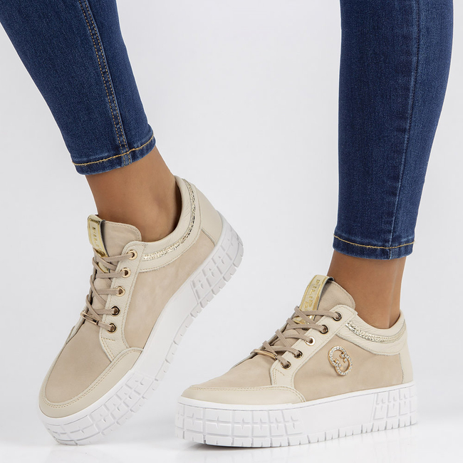 Skórzane sneakersy Filippo 149 beżowe