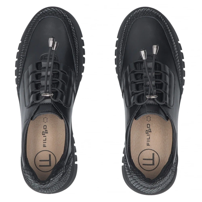 Leather shoes Filippo DP8102/26 BK black