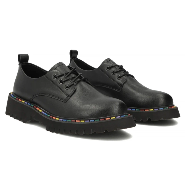Skórzane półbuty Filippo DP8341/26 BK czarne