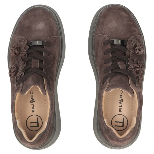 Skórzane sneakersy Filippo DP7987/26 D BR brązowe