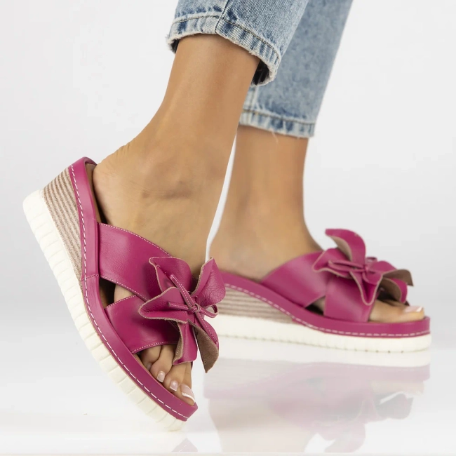 Leather flip-flops Artiker 52C0506 pink