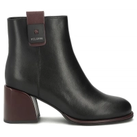 Skórzane botki na obcasie Filippo DBT8126/26 BK BG czarne