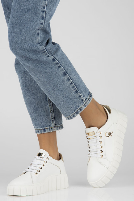 Skórzane sneakersy Filippo 168 białe