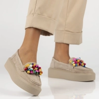 Leather loafers Filippo DP6765/25 BE beige