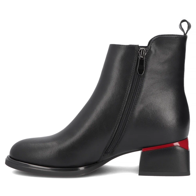 Leather ankle boots Filippo DBT8123/26 BK RD black