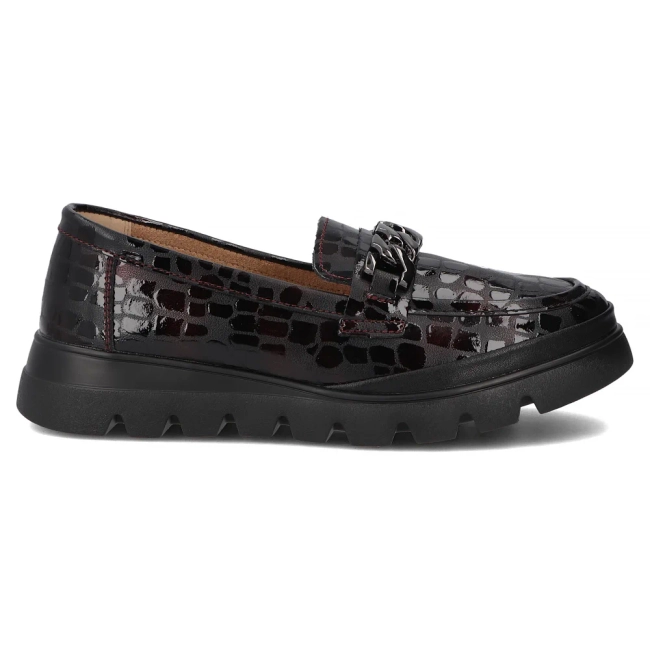 Skórzane półbuty na platformie Filippo DP6467/25 BG bordowe