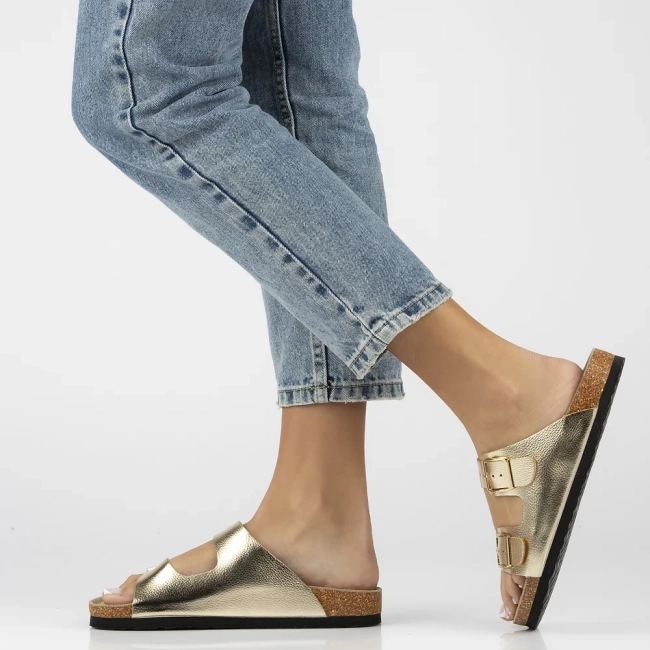 Leather flip-flops Filippo DK7062/25 GO gold