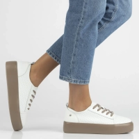 Leather sneakers Filippo DP6116/26 WH BE white-beige