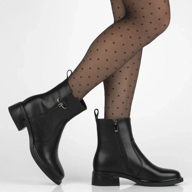 Leather ankle boots Filippo DBT7341/25 BK black