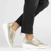 Skórzane sneakersy Filippo DP4690/24 GO złote