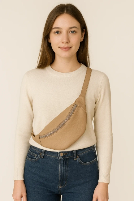 Leather kidney Toscanio A55 beige