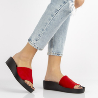 Leather flip-flops Filippo DK1220/20 RD red