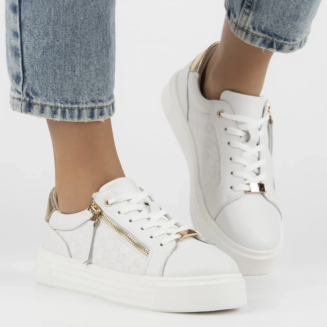 Leather shoes Filippo DP7493/25 WH white