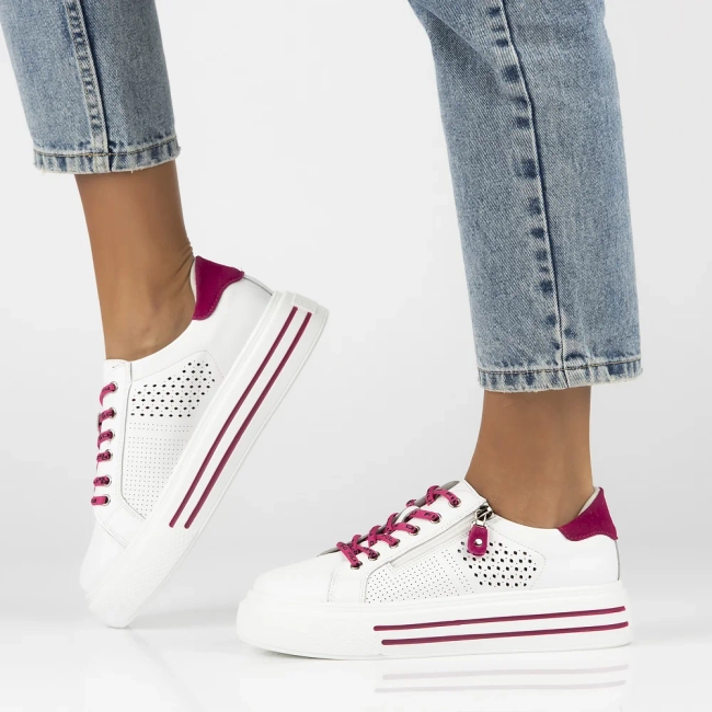 Leather sneakers Filippo DP6704/25 WH FH white