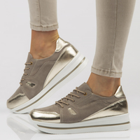 Skórzane sneakersy Filippo DP3407/21 BE Beżowe